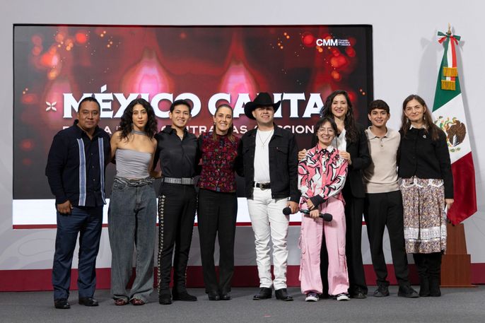 PRESIDENTA CLAUDIA SHEINBAUM ANUNCIA GIRA DE “MÉXICO CANTA” PARA PROMOVER MÚSICA SIN APOLOGÍA A LA VIOLENCIA NI AL CONSUMO DE DROGAS